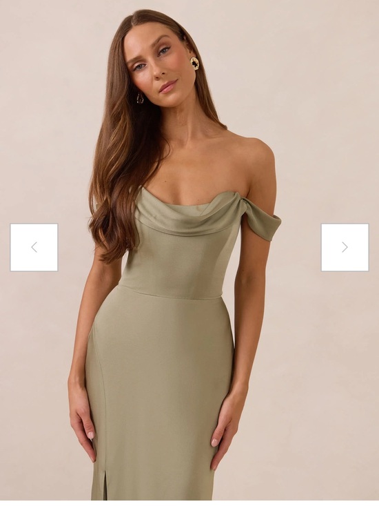 Park & Fifth Dresses & Skirts - Park & Fifth Strapless Cowl Neck Midi Dress in Olive